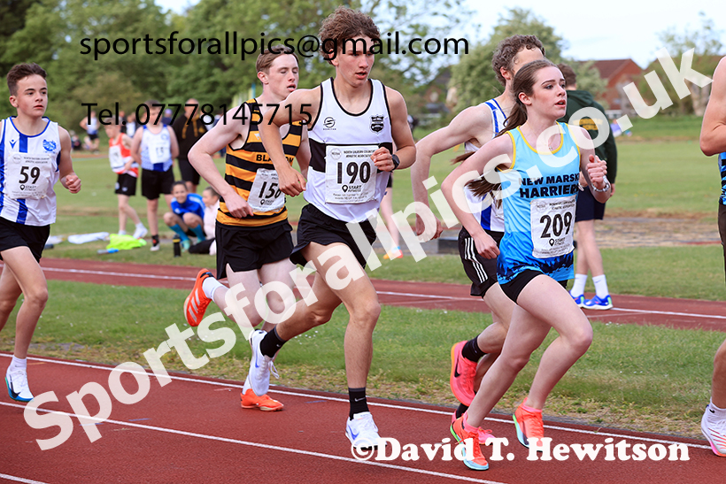 The 3000 metres, 2025 NEGP No 2, Monkton Stadium, Wednesday, May 28th. Photo: David T. Hewitson/Sports for All Pics